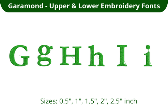 Garamond Font GHI: Elegant Embroidery for Gifts