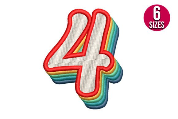 Retro Number Four: A Playful Embroidery Gem
